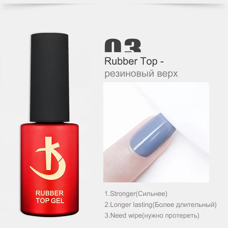KODI JYJ Base and Top Coat for Gel Polish Acid free Primer Varnish Hybrid Semi Permanent Lot Matte Top Nails Thick Rubber Base