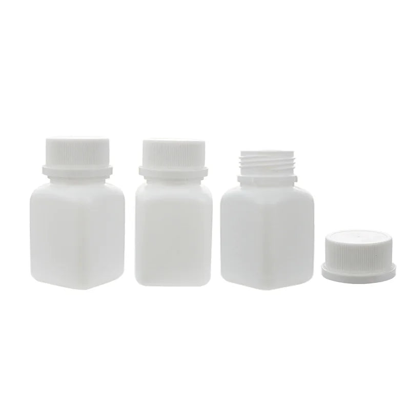 10/20/30/50/100pcs 30cc 30ml Plastic HDPE White Square Pill Bottles Empty Medicine Capsule Tablet Bottle with Tamper Proof Cap