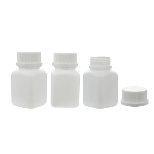 10/20/30/50/100pcs 30cc 30ml Plastic HDPE White Square Pill Bottles Empty Medicine Capsule Tablet Bottle with Tamper Proof Cap