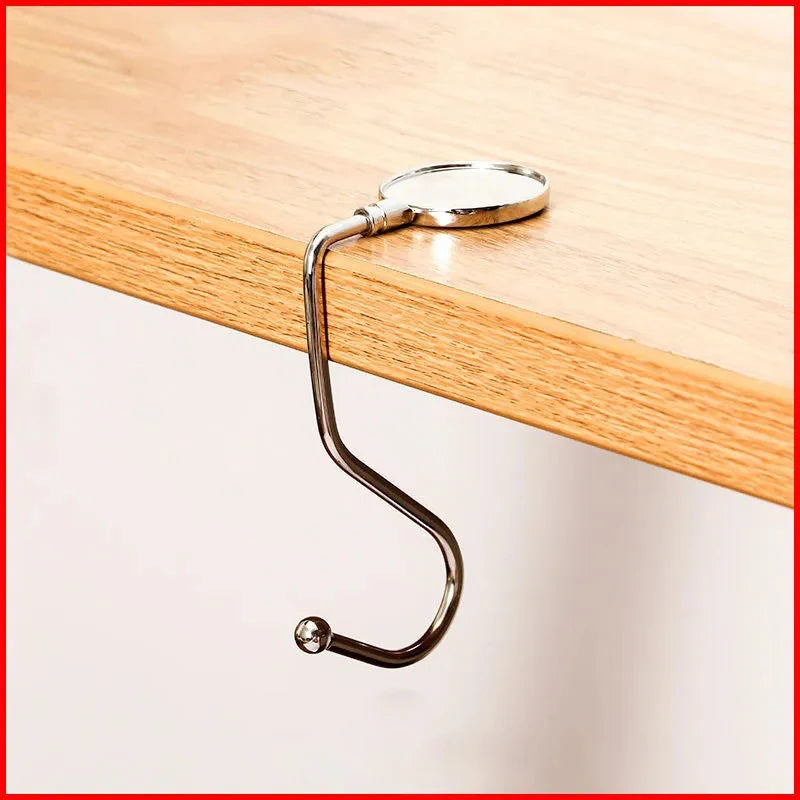 1PCS Portable Folding Bag Hook Hanger Purse Handbag Holders Foldable Table Hook Women Handbag Organizer Office Desk Side hook
