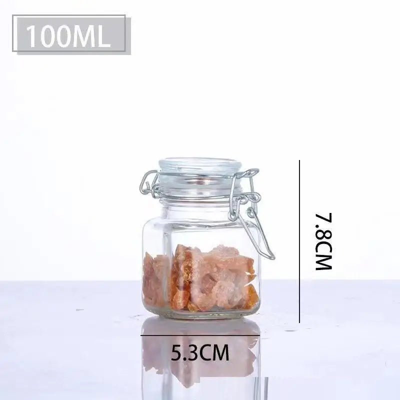50/100ml Glass Bottle Sealed Jar For Kitchen Food Pickle Fruit Canned Transparent Big Mouth Jam Bottle Storage Jar Household