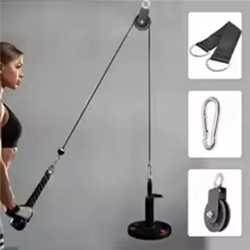RALCA-Gym Cable Equipment Wheel 360° Rotation Silent Pulley With Hanging Straps& Carabiner Cable Machine DIY Attachment
