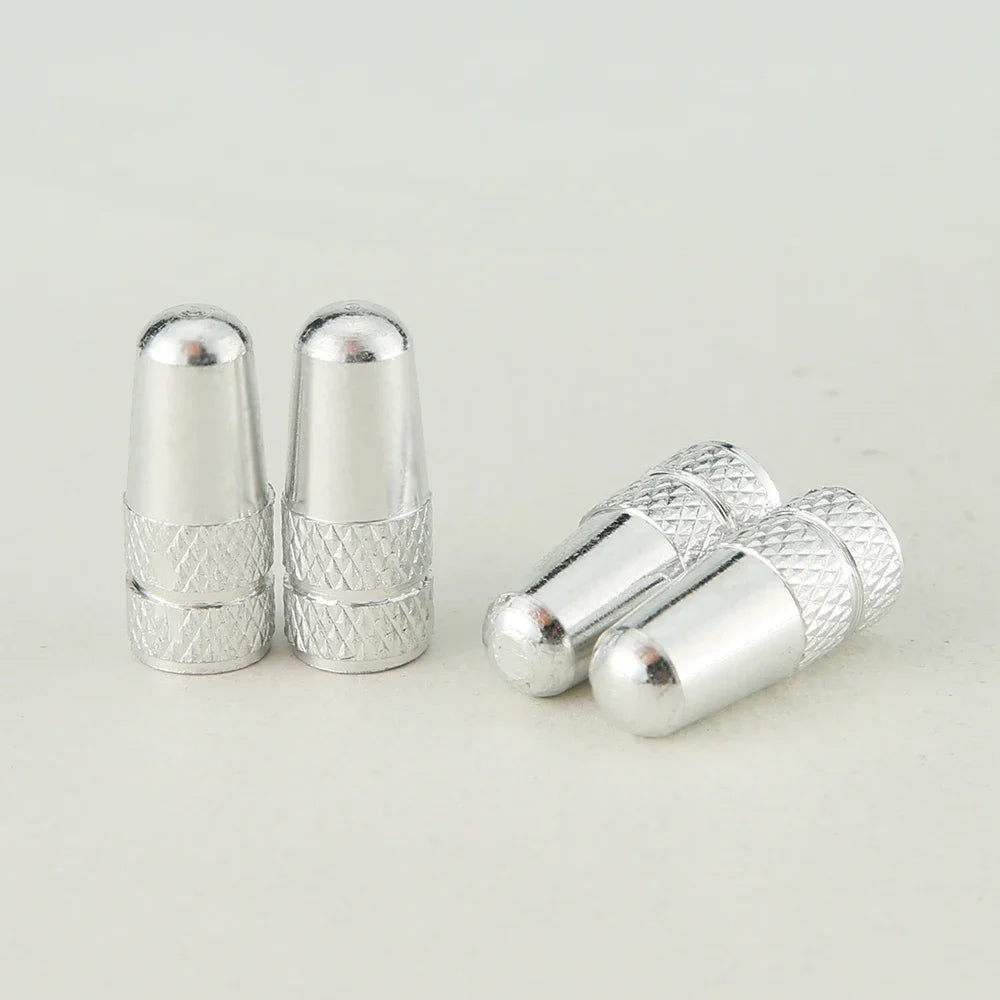 4Pcs Aluminum Alloy Presta Valve Caps for Road MTB Track Racing Bike Tires - French Valve Wheel Tube Tire Wheel Covers