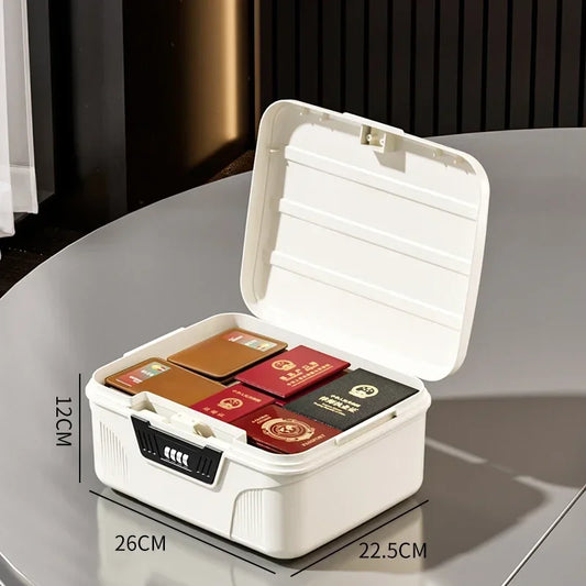 Portable Password Lock Safe Box Household Jewelry Privacy Security Storage Box Large Capacity Important Documents Organizer