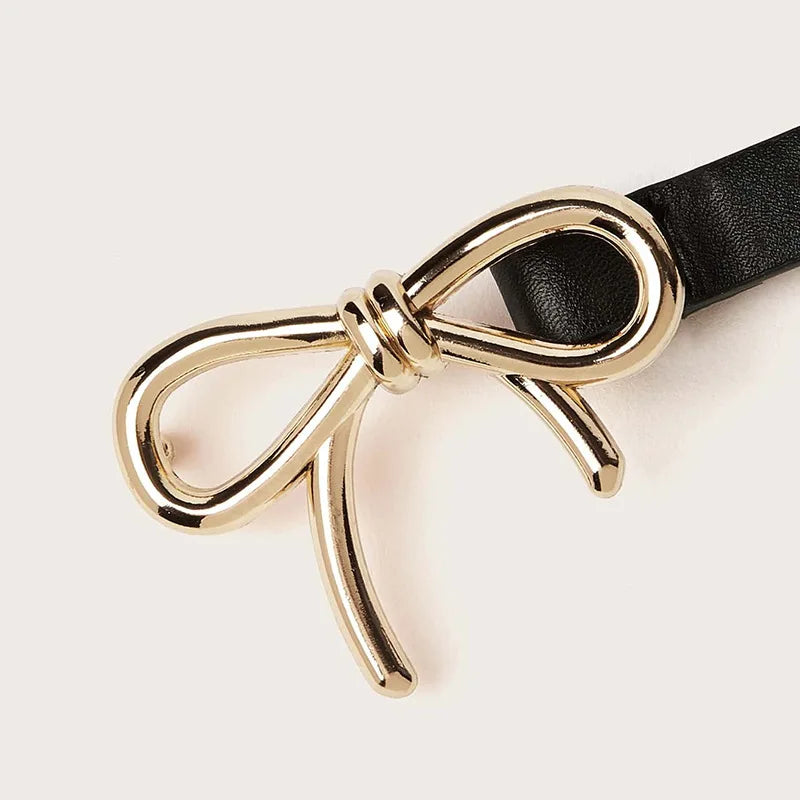 Bow Detail Bowknot Element Versatile Skinny Belt Candy-Colored Belt Trending Accessory