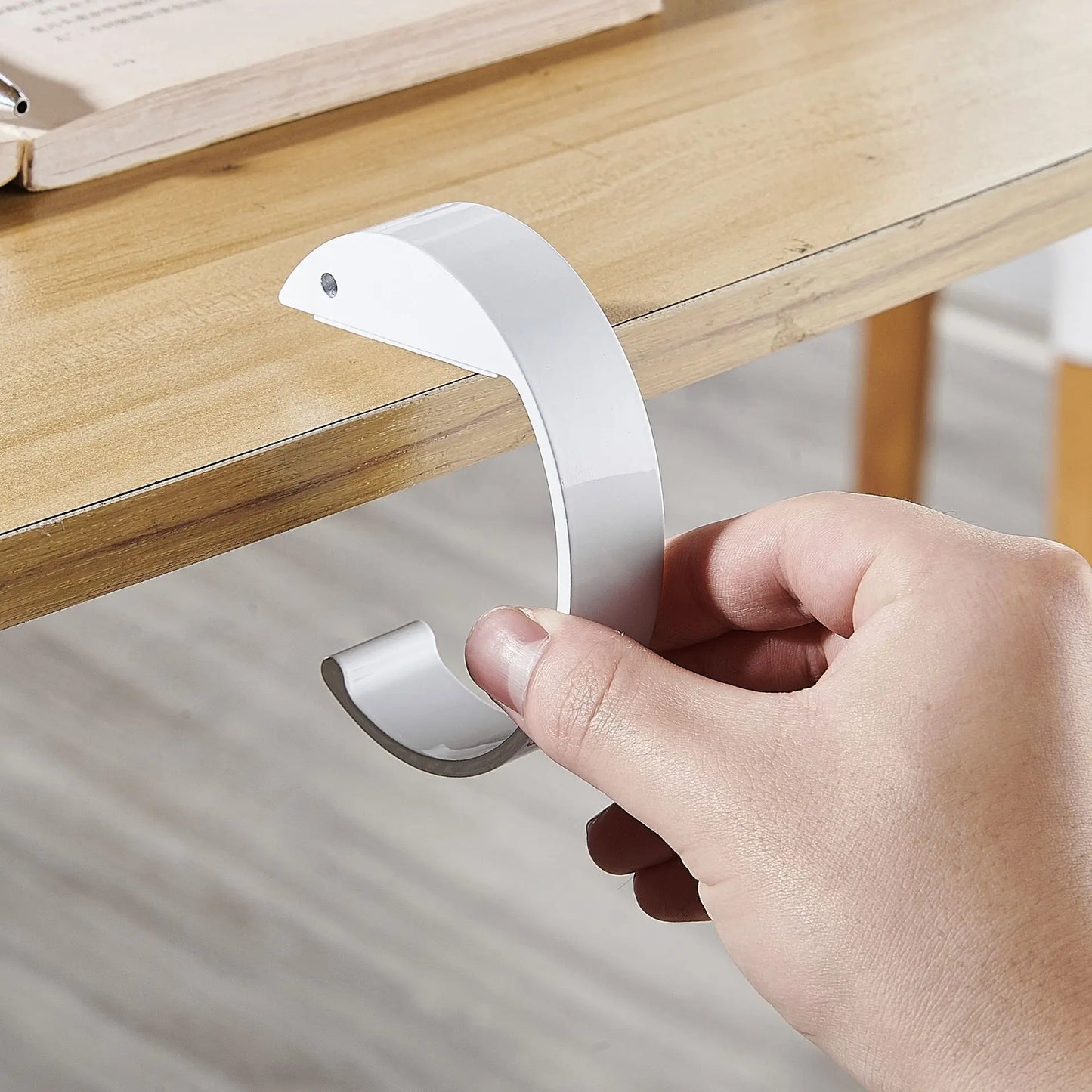 Desk Bag Hanger Portable Bag Hanger School Office Desk Edge Bag Hook Desktop Backpack Hanger Punch Free Desk Side Handbag Rack