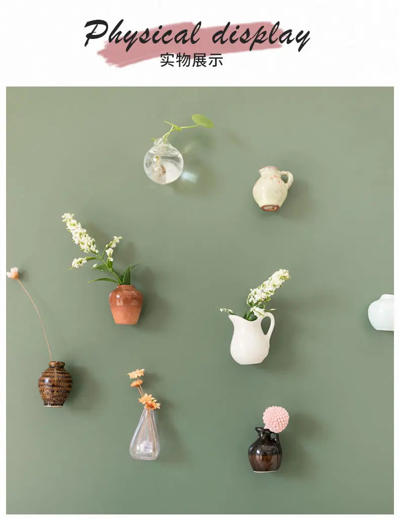 Creative Mini Magnetic Ceramic Flower Vase – DIY Porcelain Insert for Fridge Sticker, Fingertip Decoration &Thoughtful Gift Idea