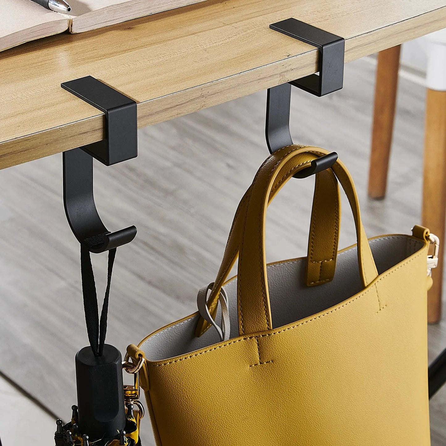 Desk Bag Hanger Portable Bag Hanger School Office Desk Edge Bag Hook Desktop Backpack Hanger Punch Free Desk Side Handbag Rack