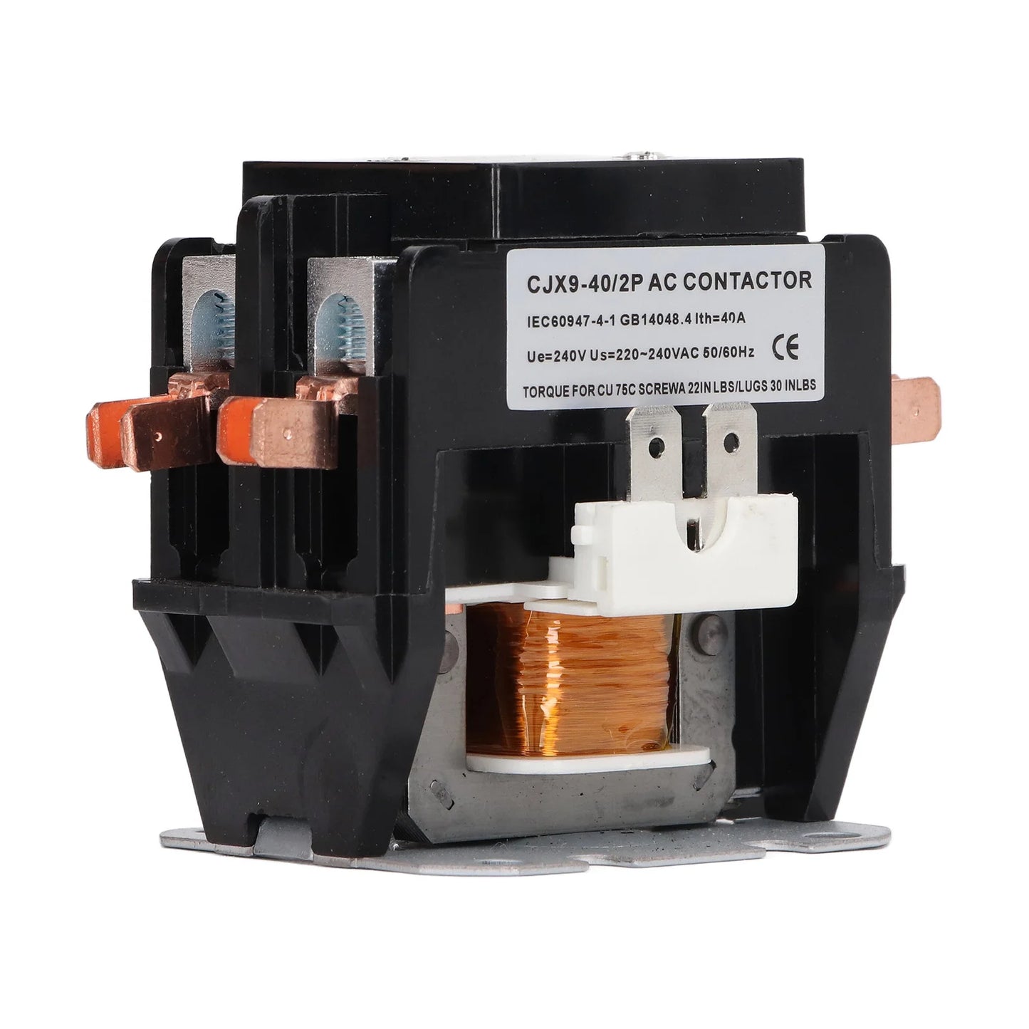 Air Conditioner AC Contactor Heat Resistant Crack Proof Buckle Replacement Durable 40A AC Contactor for Power Applications