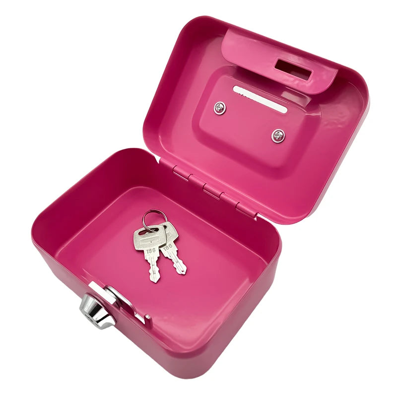 Portable Piggy Box Made Of Metal Small Security Lock Box Sturdy Coin Boxes Money Safe Box Lockable Cash Box With Key For Kids