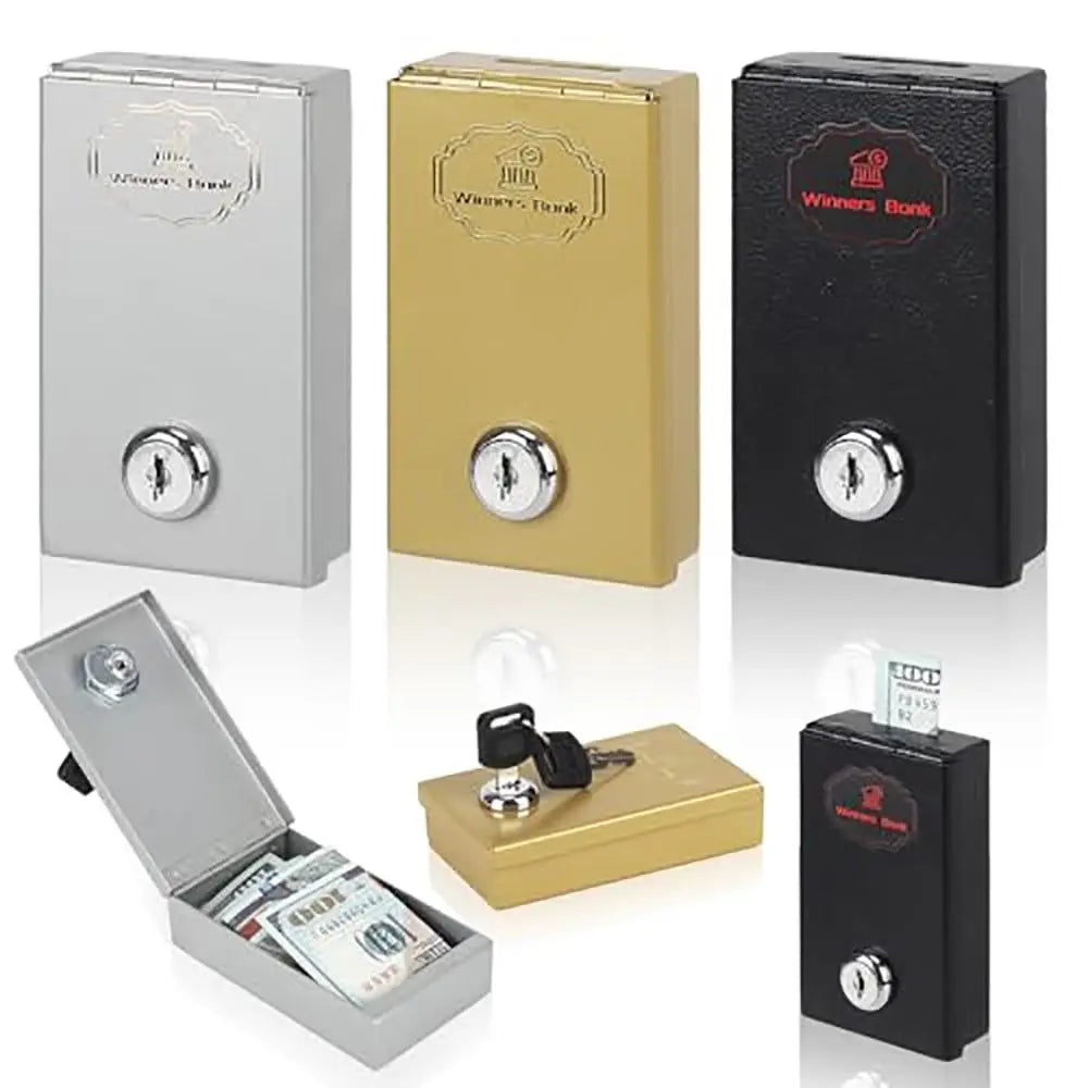 Portable Metal Cash Box with Key Reusable Money Safe Pocket Sized Mini Lock Box