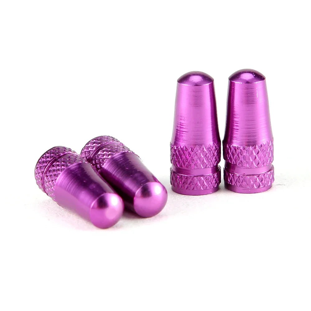 4Pcs Aluminum Alloy Presta Valve Caps for Road MTB Track Racing Bike Tires - French Valve Wheel Tube Tire Wheel Covers