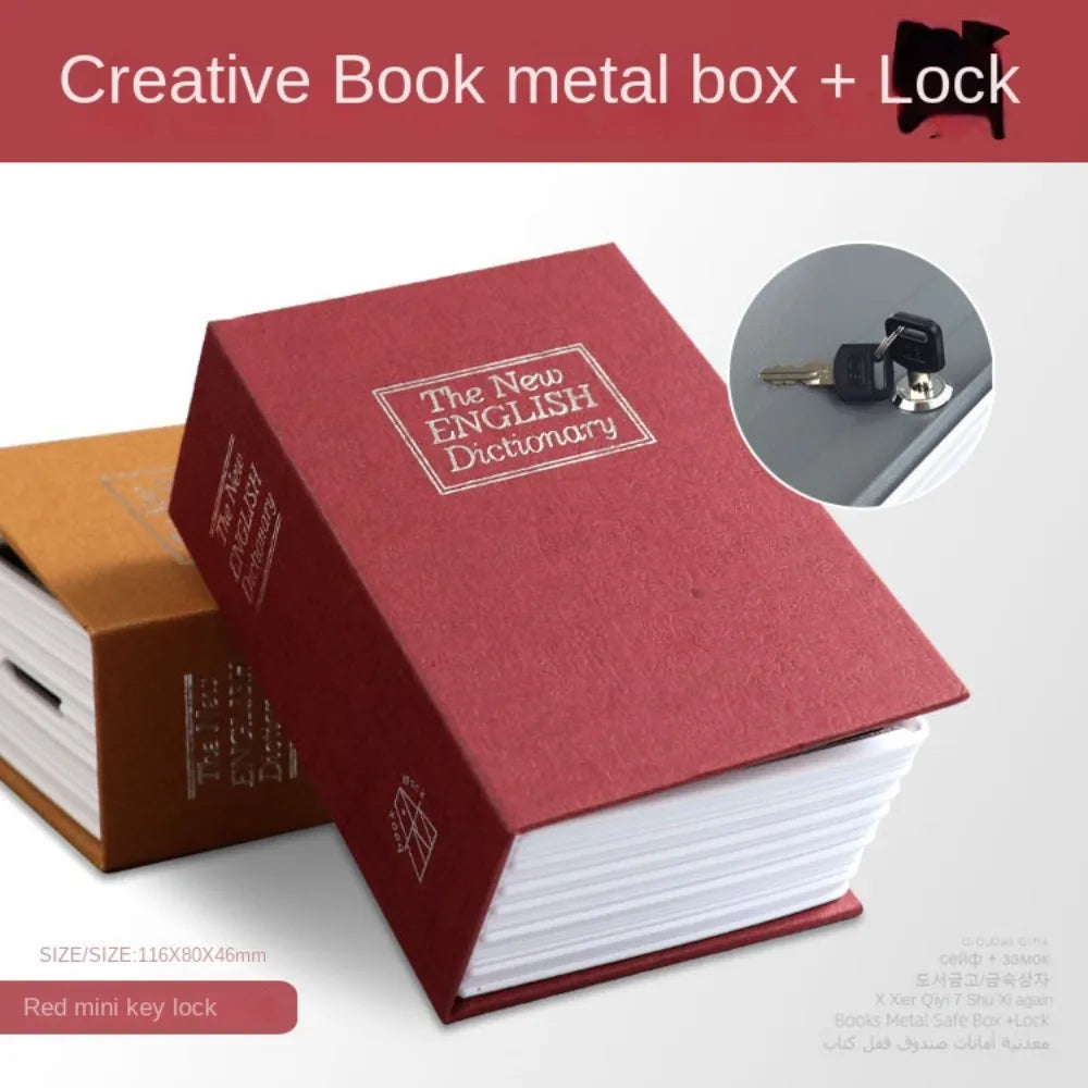 Bank Savings Bank Secret Stash Booksafe Key Box With Lock Dictionary Hollow Book Safe Diversion Metal Box Simulated Book Safe