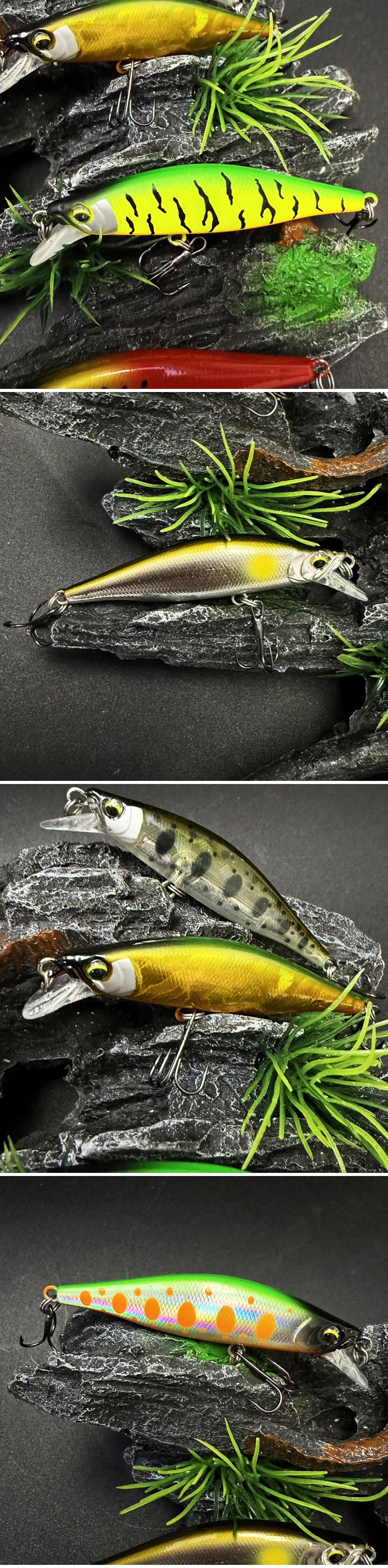 6.3cm 7.7g Fishing Lures Sinking Minnow Wobbler Long Casting Artificial Hard Bait Jerkbait Fishing Accessories Trout Bass MN712