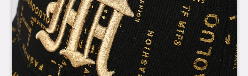 Trending Typography - printed Baseball Cap with Embroidered Logo - A Fashion - forward Headpiece