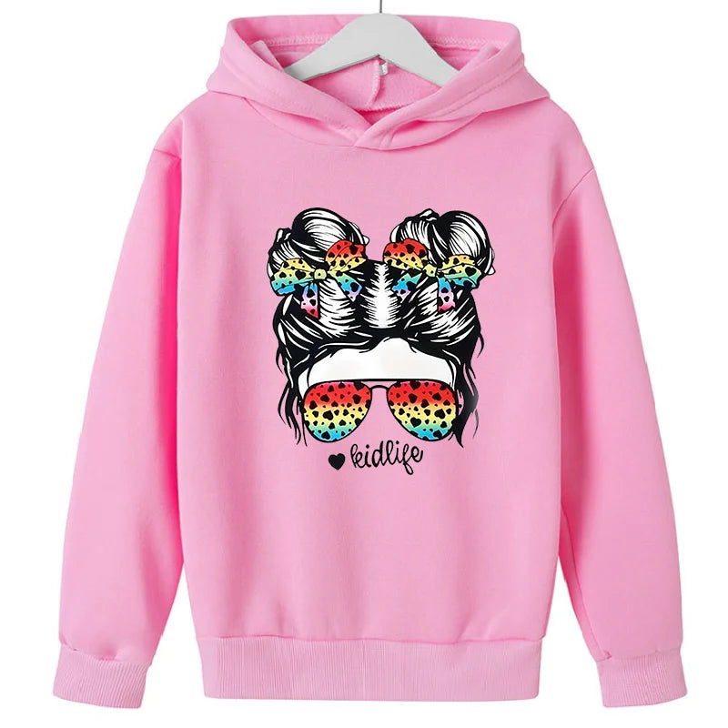 Girl Pattern Printing New Sweet Girl Print Cute Sweatshirts Girls GYM Lover  Top Thick Clothes Kids  Hooodie Sweater Tops