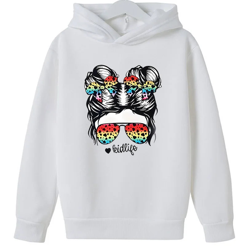 Girl Pattern Printing New Sweet Girl Print Cute Sweatshirts Girls GYM Lover  Top Thick Clothes Kids  Hooodie Sweater Tops