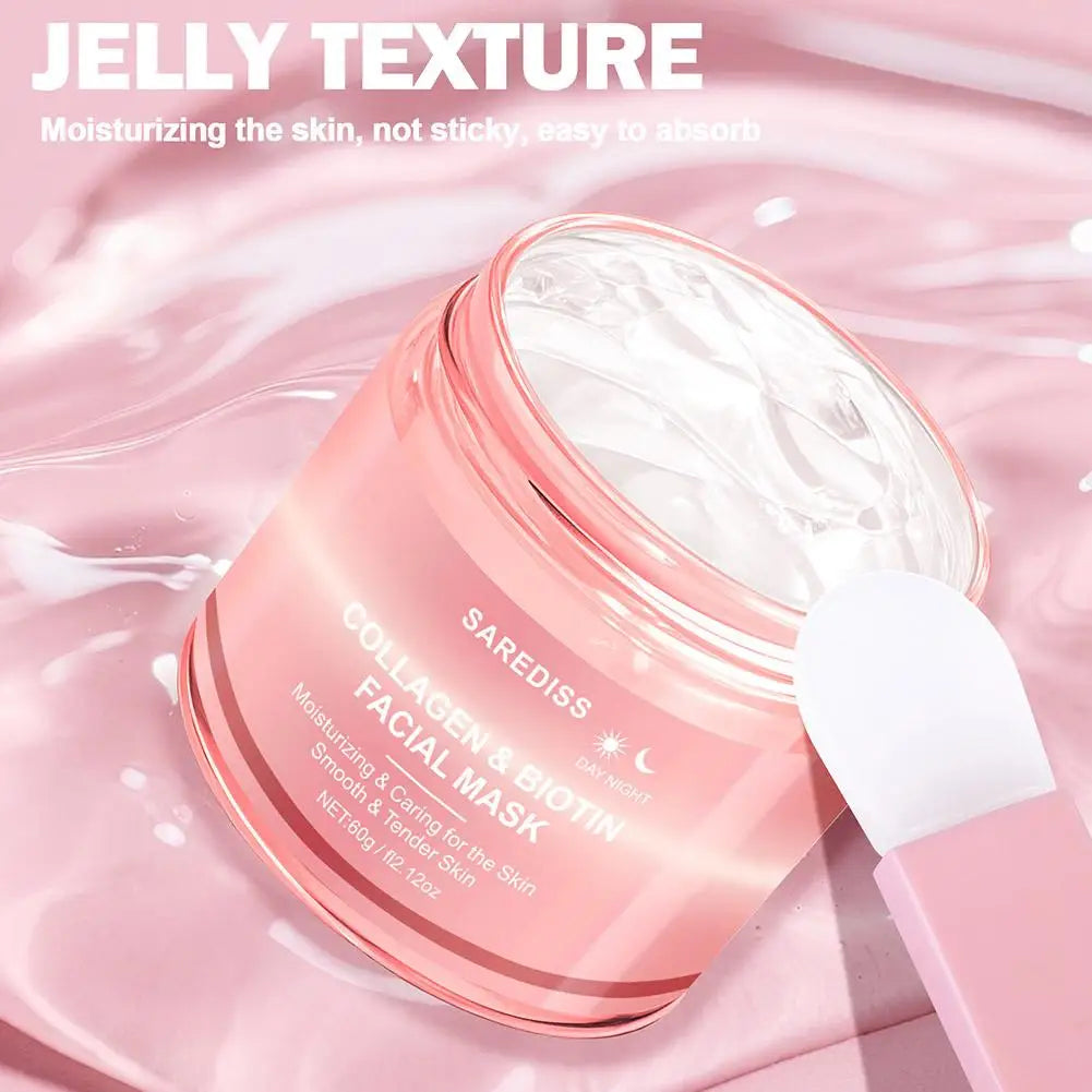1/2PCS Collagen Night Wrapping Mask Peel-Off Overnight Collagen Face Mask Deeply Hydrate & Firming & Glowing Skin,Reduce Sagging