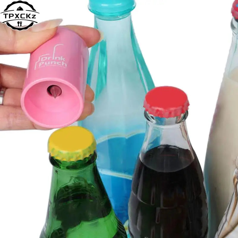 Bottle Opener Tools Drink Punch Mini Water Drill Bottle Opener Bottle Cover Hole Punch Opener For Straw For Party Random Color