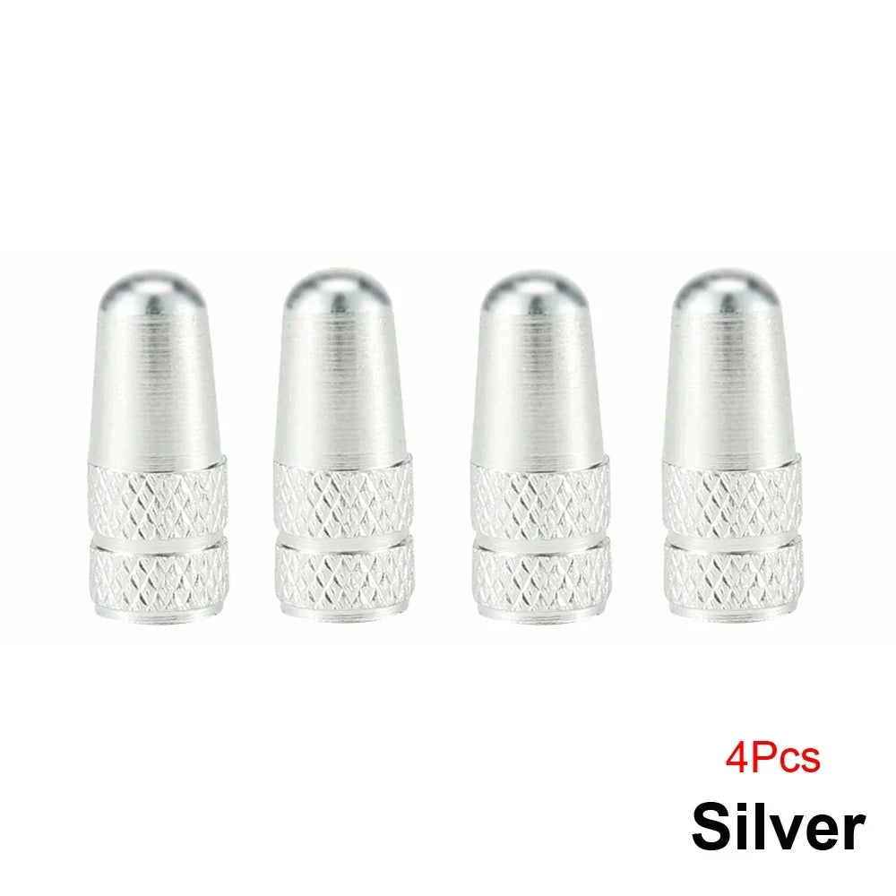 4Pcs Aluminum Alloy Presta Valve Caps for Road MTB Track Racing Bike Tires - French Valve Wheel Tube Tire Wheel Covers