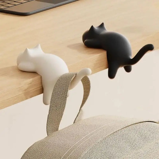 Cute Cat Bag Hook Hanger Table Hook Handbag Backpack Travel Bag Organizer Holder Home Office Decor Desk Side Hooks Portable