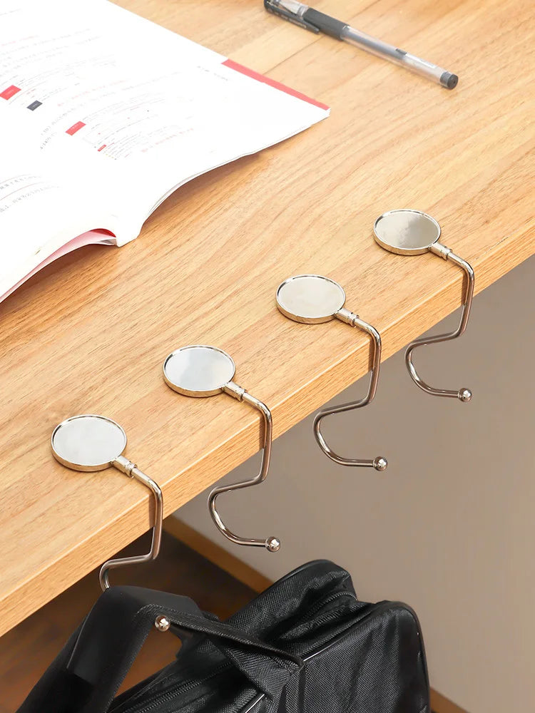 1PCS Portable Folding Bag Hook Hanger Purse Handbag Holders Foldable Table Hook Women Handbag Organizer Office Desk Side hook