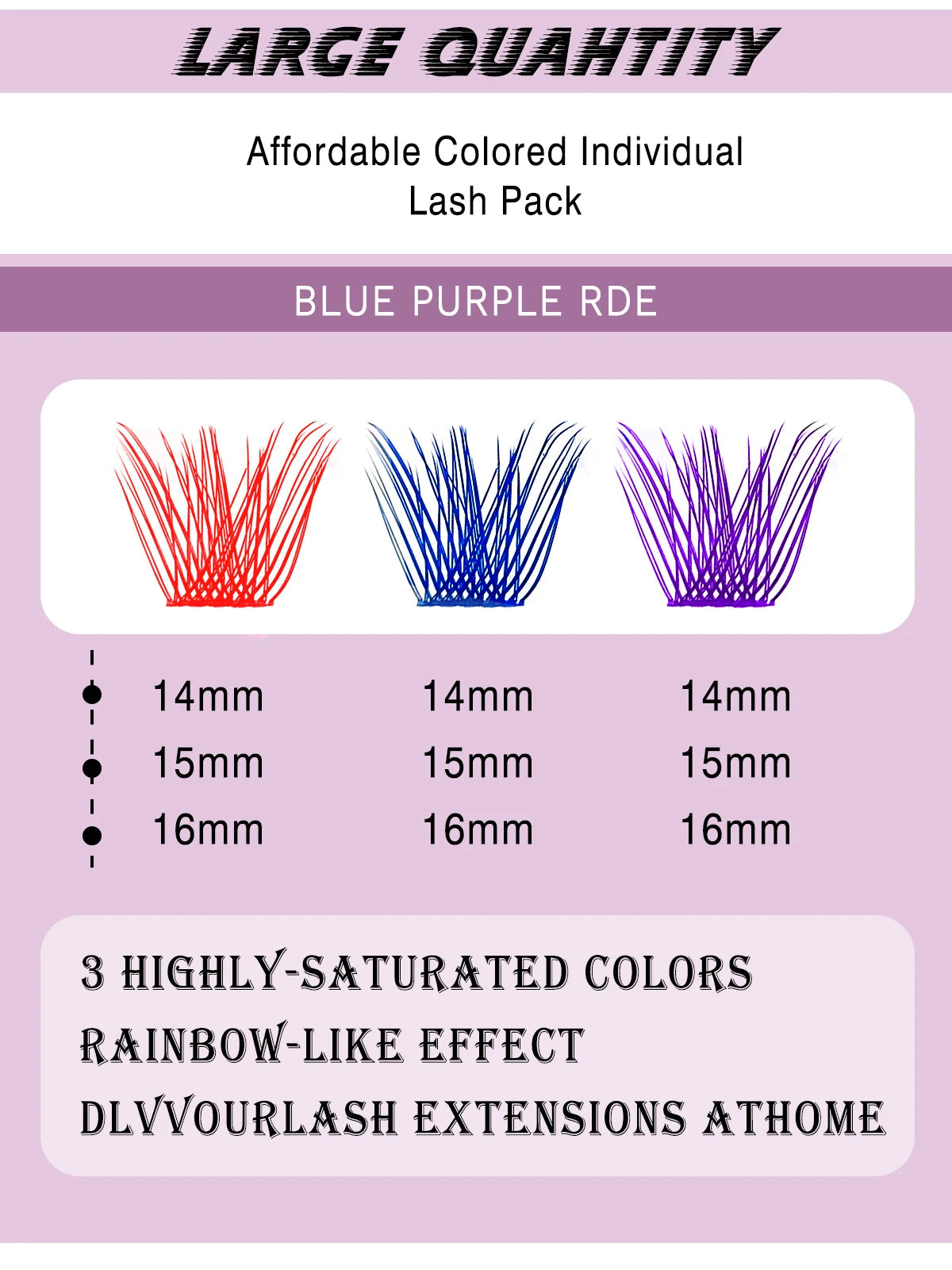 144pcs Colored Loose Lash Segmented Cluster Individual Russian Wispy C/D Curl Cluster Lashes Extension DIY At Home