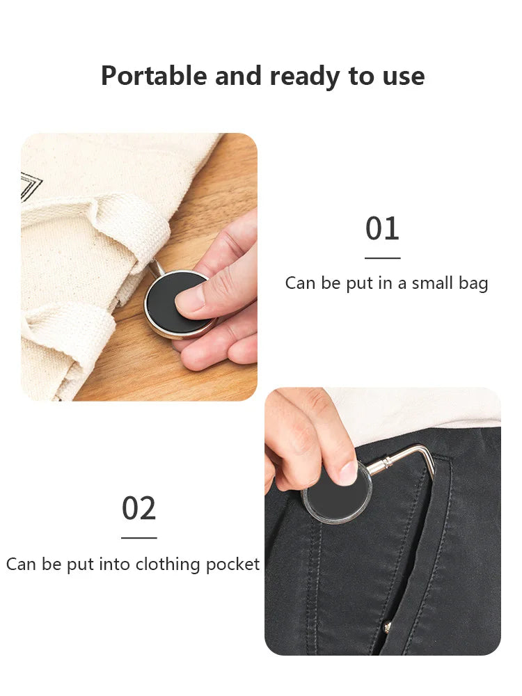1PCS Portable Folding Bag Hook Hanger Purse Handbag Holders Foldable Table Hook Women Handbag Organizer Office Desk Side hook