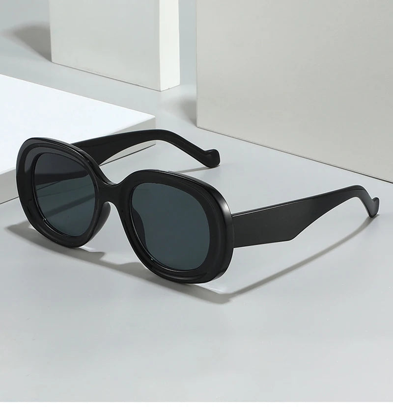 SHAUNA Fashion Oversized Oval Sunglasses Women Retro Trending Men Punk Sun Glasses