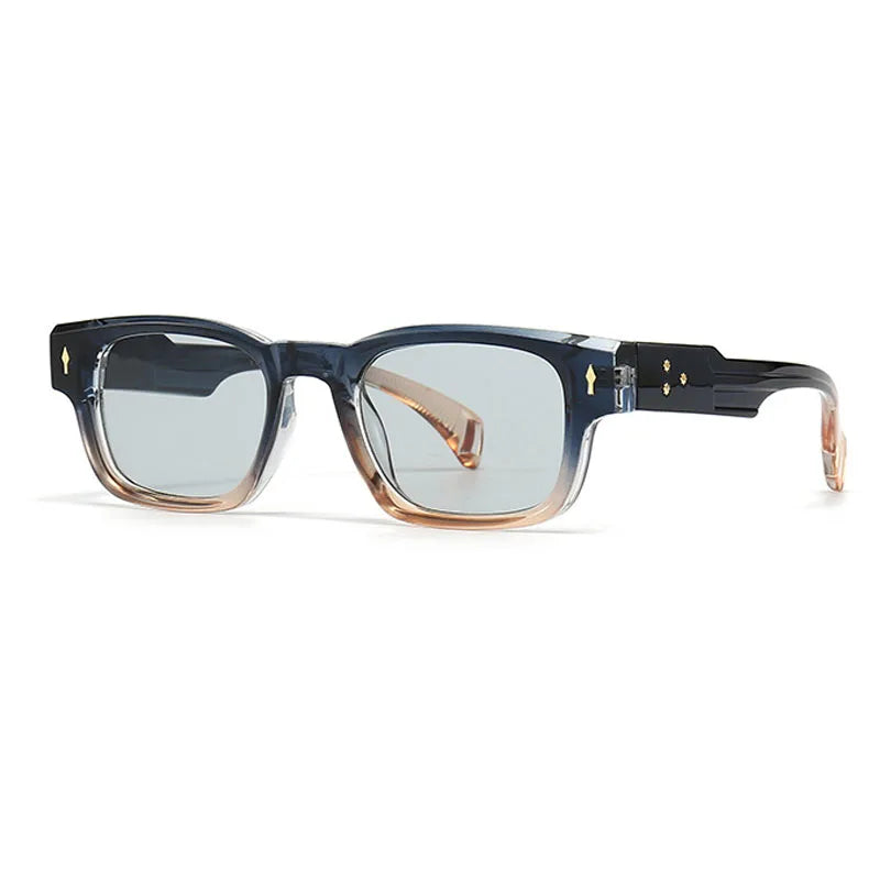 SHAUNA Retro Rivets Sunglasses Brand Designer Trending Rectangle Sun Glasses UV400