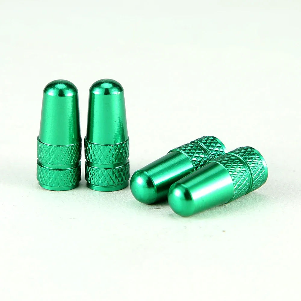 4Pcs Aluminum Alloy Presta Valve Caps for Road MTB Track Racing Bike Tires - French Valve Wheel Tube Tire Wheel Covers