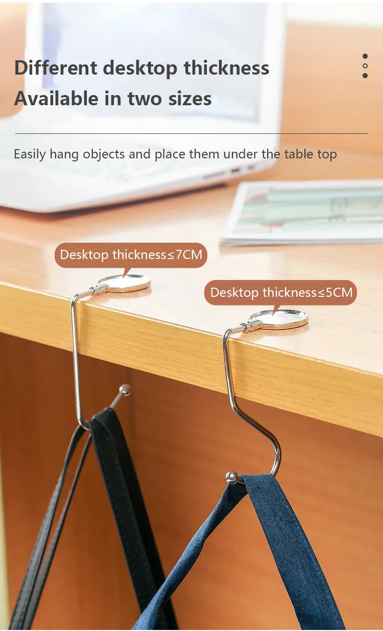 1PCS Portable Folding Bag Hook Hanger Purse Handbag Holders Foldable Table Hook Women Handbag Organizer Office Desk Side hook