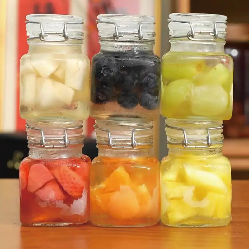 50/100ml Glass Bottle Sealed Jar For Kitchen Food Pickle Fruit Canned Transparent Big Mouth Jam Bottle Storage Jar Household