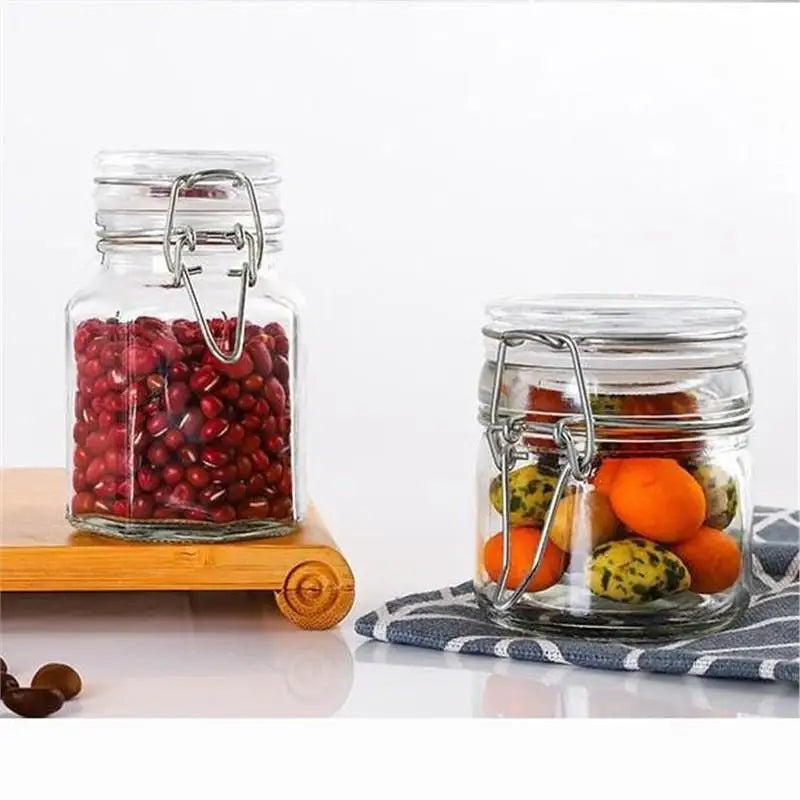 50/100ml Glass Bottle Sealed Jar For Kitchen Food Pickle Fruit Canned Transparent Big Mouth Jam Bottle Storage Jar Household