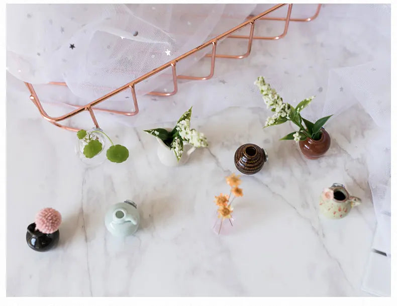 Creative Mini Magnetic Ceramic Flower Vase – DIY Porcelain Insert for Fridge Sticker, Fingertip Decoration &Thoughtful Gift Idea