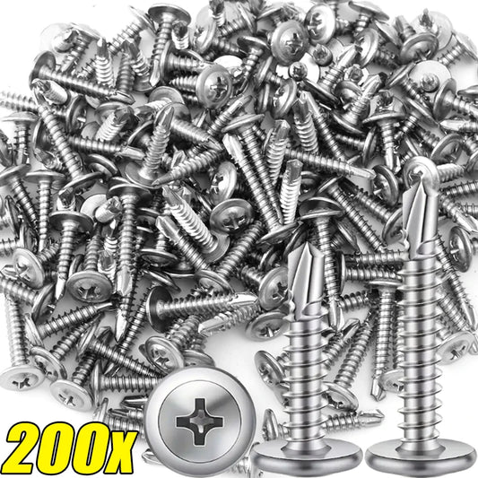 Stainless Steel Self-tapping Screws Round Washer Flat Head Cross Phillips Self Drilling Screw Fastener for Wood Sheet Metal