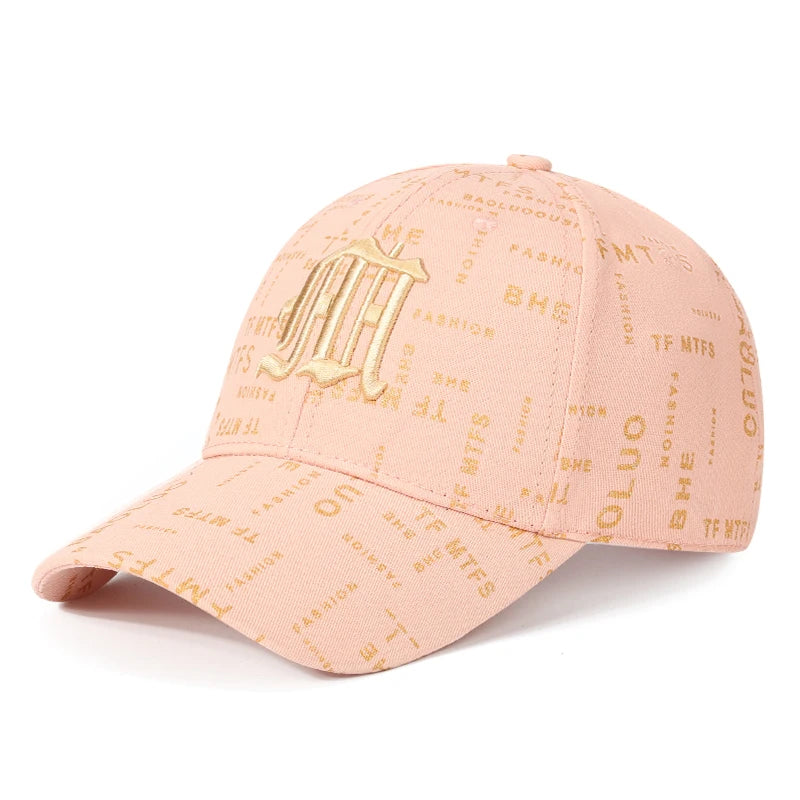Trending Typography - printed Baseball Cap with Embroidered Logo - A Fashion - forward Headpiece
