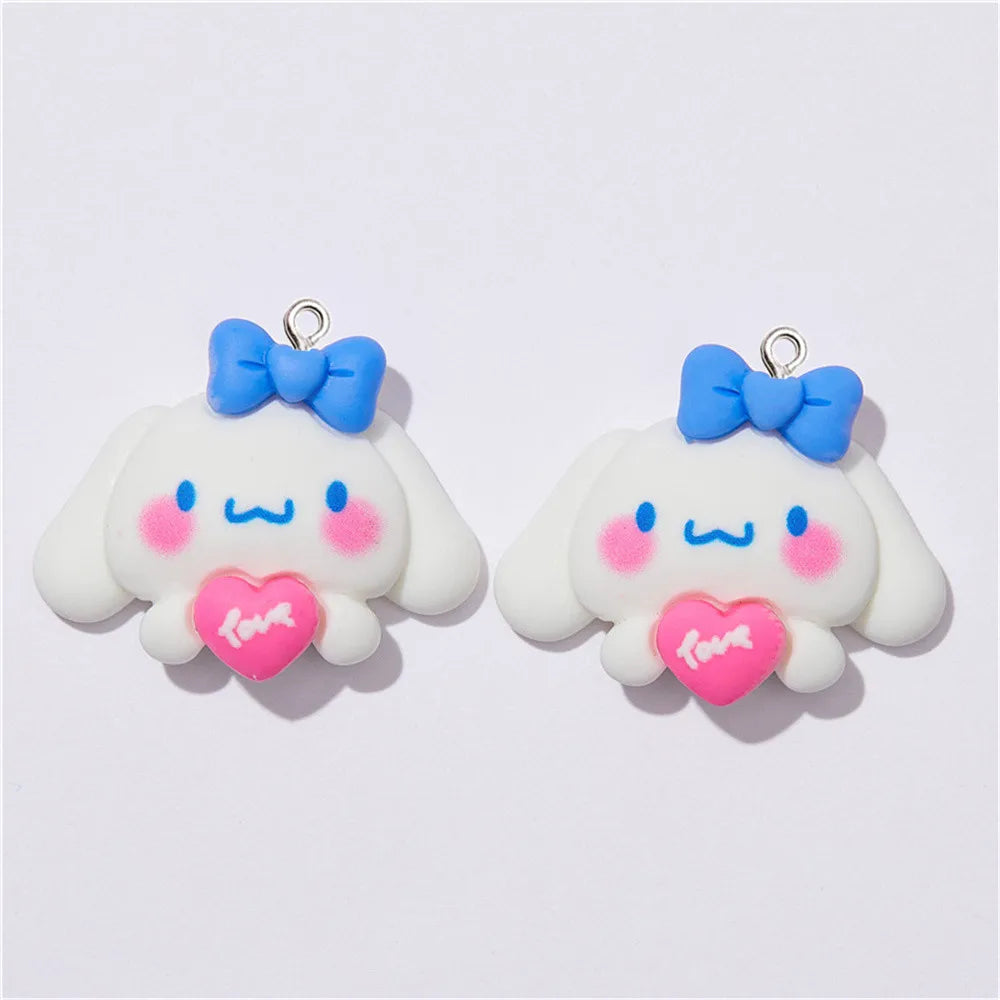 10Pcs Cartoon Dog Cat Animal Charm Pendants Earring Necklace Jewelry Accessories Car Keychain Friend Gift DIY Handmade Ornaments