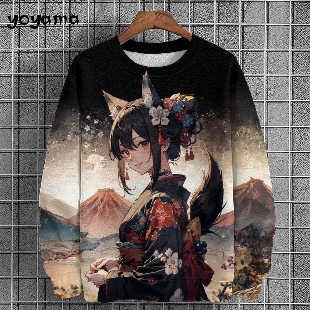 Anime Girl Men's Sweatshirt Autumn Fashion Men Clothing Top Casual Sweatshirts for Men Long Sleeve New in Hoodies Sweatshirts