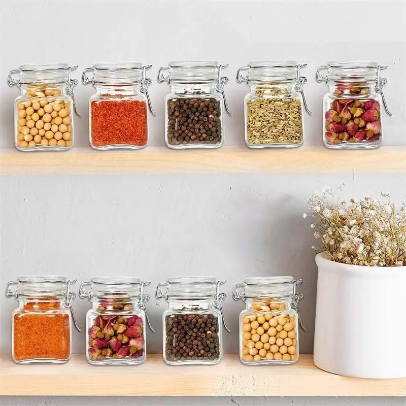 50/100ml Glass Bottle Sealed Jar For Kitchen Food Pickle Fruit Canned Transparent Big Mouth Jam Bottle Storage Jar Household