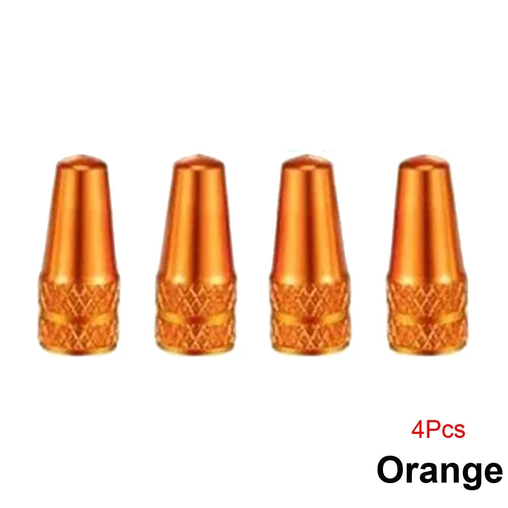 4Pcs Aluminum Alloy Presta Valve Caps for Road MTB Track Racing Bike Tires - French Valve Wheel Tube Tire Wheel Covers
