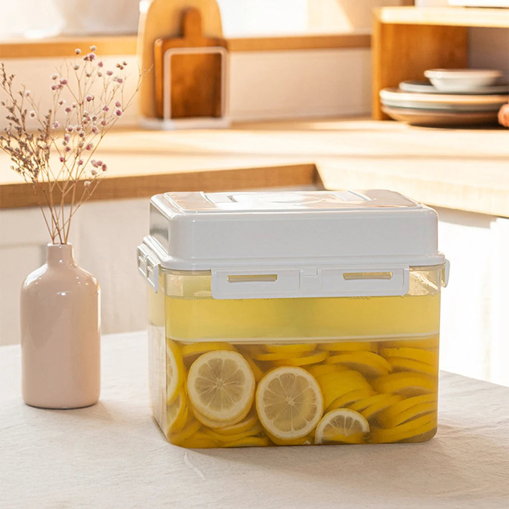 4/5L Pickle Jar with Press Plate Leakproof Kitchen Organizer Bins For Gherkin Sauerkraut Olive And Kimchi Storage Container
