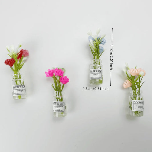 8pcs Mini Small Vase Magnets Cute Mini Refrigerator Magnets 3D Vase Fun Refrigerator Accessories Kitchen Decoration Holiday Gift