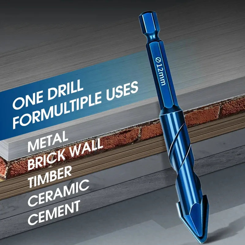 Masonry Concrete Spiral Drill Bit Eccentric for Glass Ceramic Tile Brick Plastic Wood Mason Hard Alloy Wall Hole Cutter Saw Blue