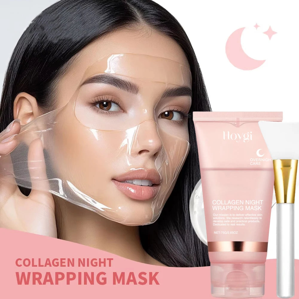 Collagen Night Wrapping Peel Off Mask Facial Moisturizing Brighten Hydrating Smooth Face Firming Skin Rejuvenation Care Mask
