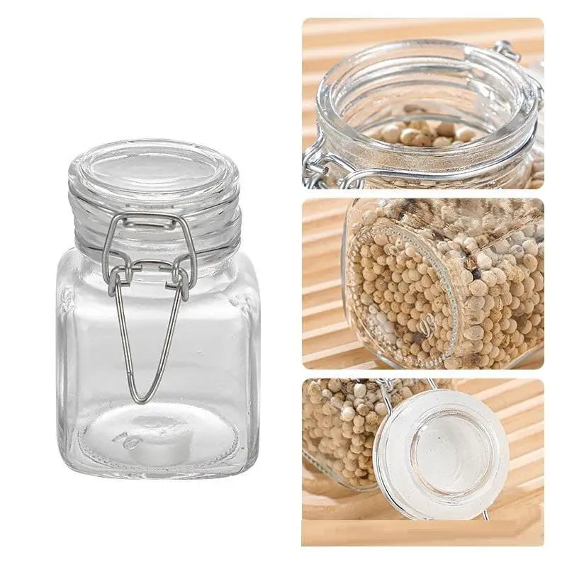50/100ml Glass Bottle Sealed Jar For Kitchen Food Pickle Fruit Canned Transparent Big Mouth Jam Bottle Storage Jar Household