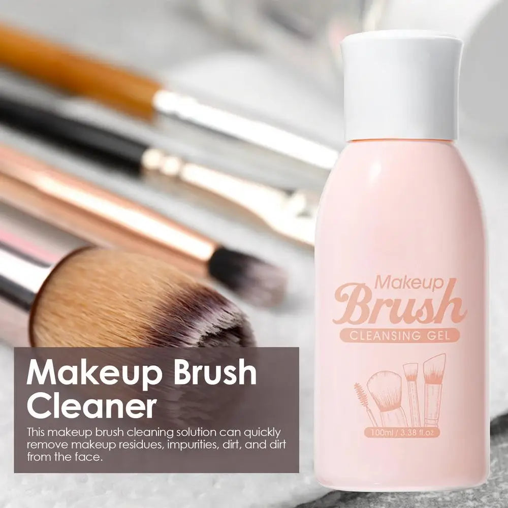 Makeup Brush Cleaner Solution Makeup Brush Shampoo Puff Cleaning Solution Remover Quickly Liquid Makeup Brush Cleaner 100ml