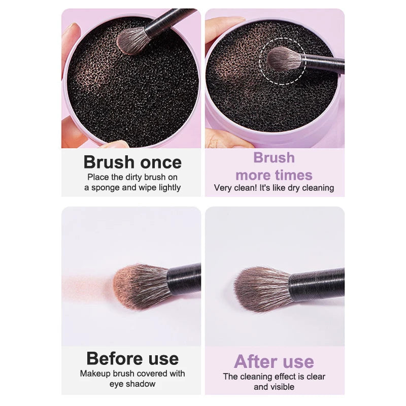 Makeup Brush Cleaning Box Quick Clean Sponge Eyeshadow Brushes Dry Cleaner Cosmetic Wash Clean Powder Tool Makeup Accessories