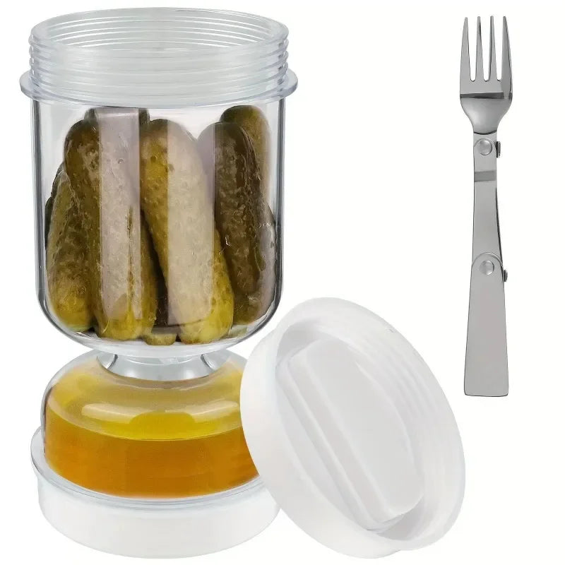 Pickle Jar Pickle Container Pickle and Olive Hourglass Jar Juice Separator Jar with Airtight Lid for Jalapeno Gherkin BPA Free