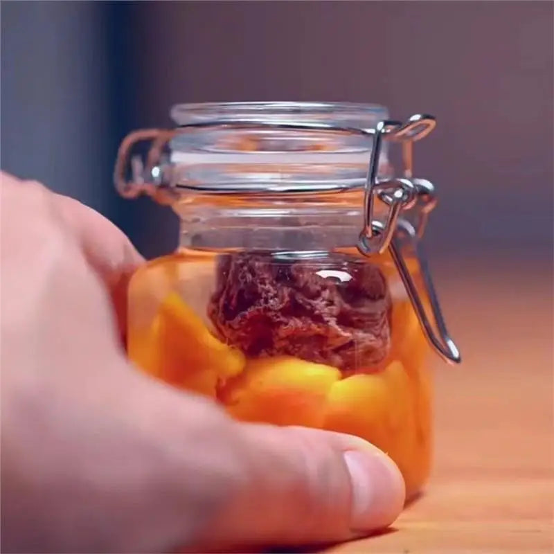 50/100ml Glass Bottle Sealed Jar For Kitchen Food Pickle Fruit Canned Transparent Big Mouth Jam Bottle Storage Jar Household